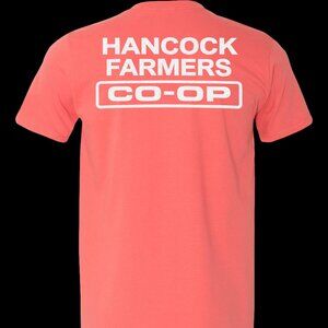 Hancock Farmers Co-Op Short Sleeve Crew Neck T-Shirt COLOR: CORAL SILK